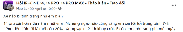 Thời gian sử dụng pin của iPhone 14 Pro đủ đáp ứng các nhu cầu của người dùng trong một ngày